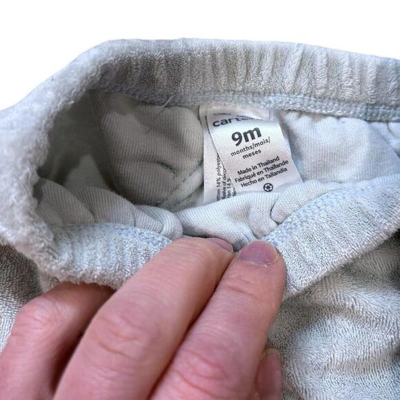 Carter's Blue Bear Jogger Pants Zip Hooded Sweatshirt Set Baby Infant 9 Mth - Picture 3 of 6